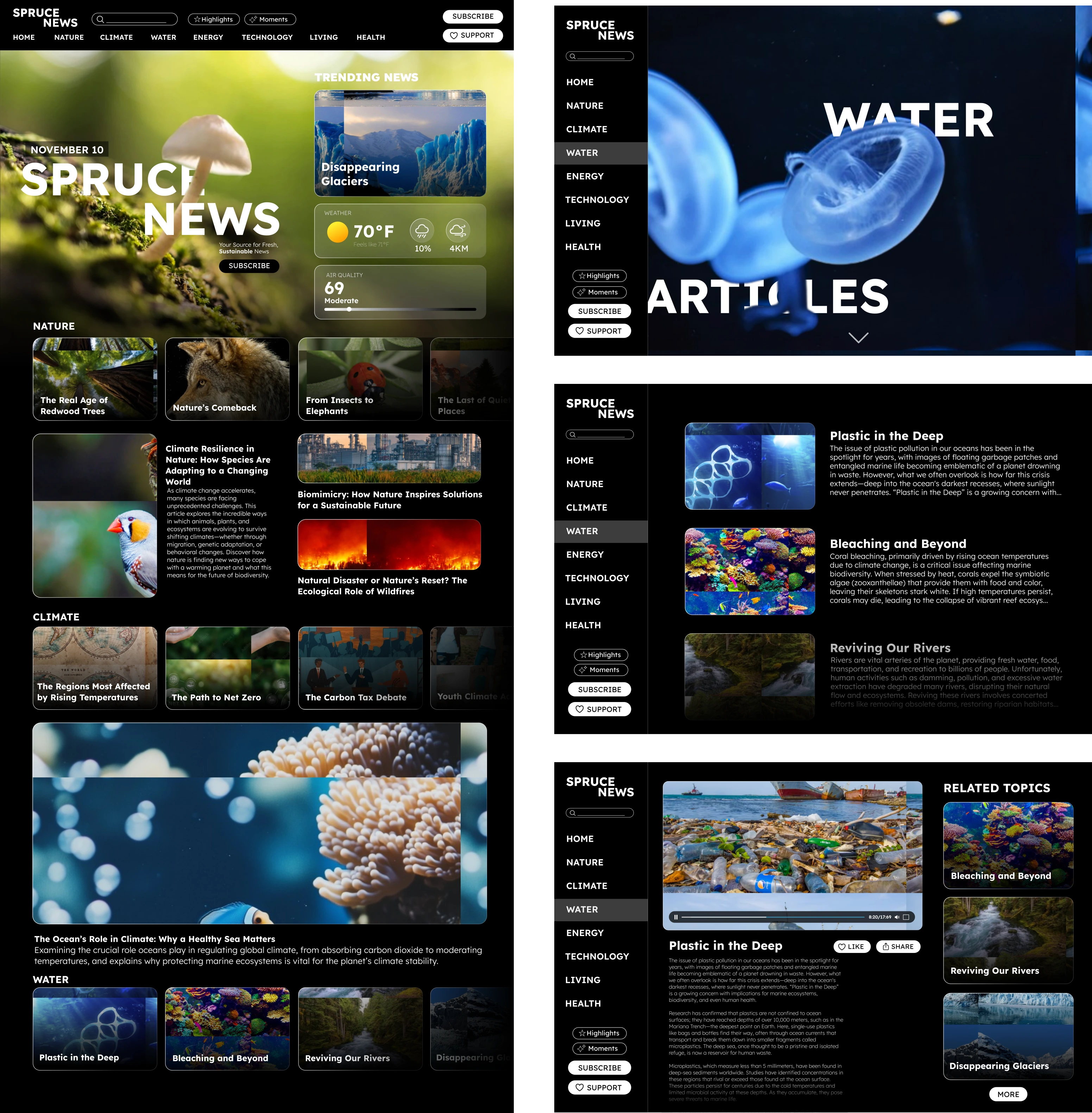 Final design of Spruce News websites.
