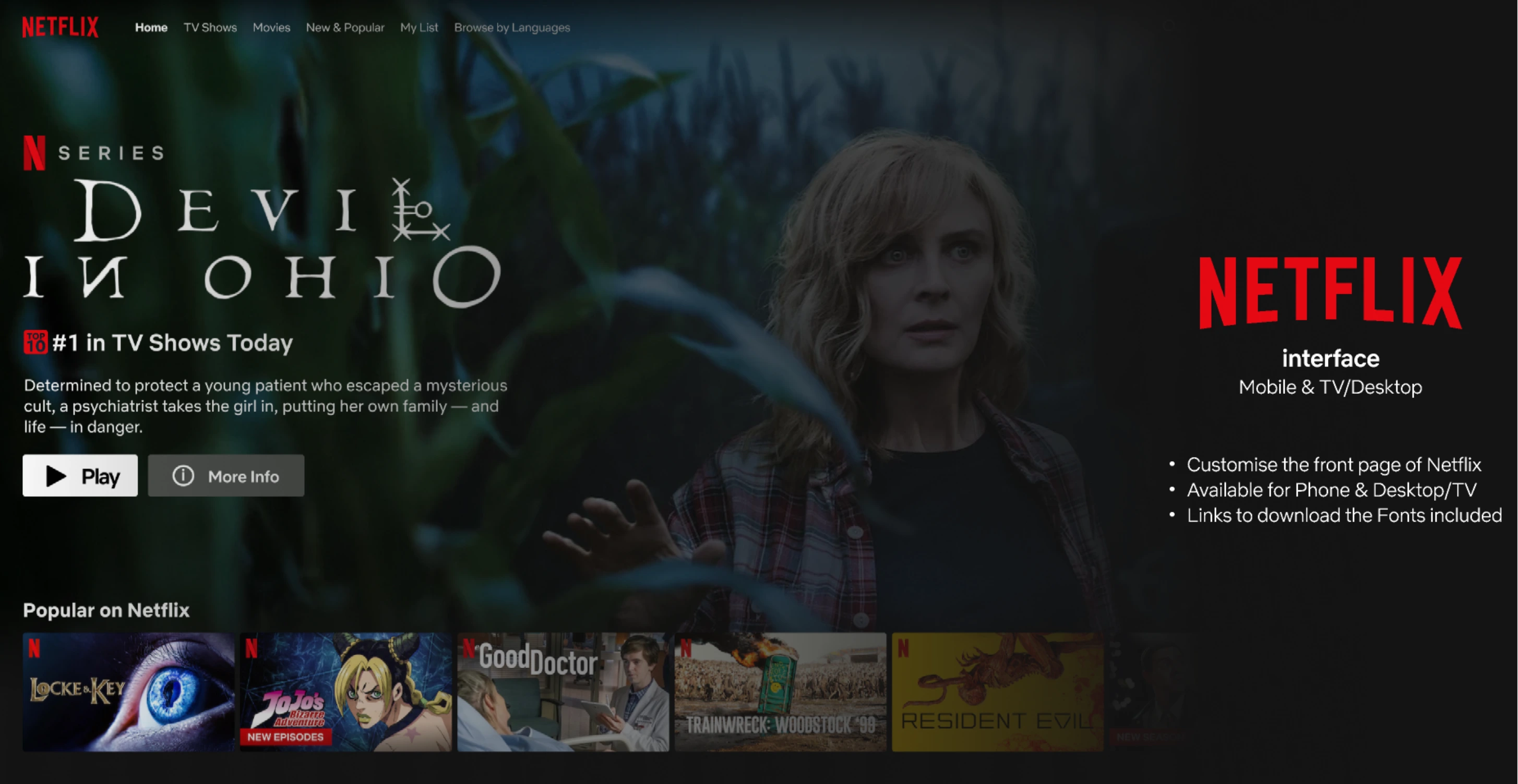 Screenshot of the Netflix website main page.